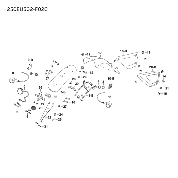 BRACKET - REAR INDICATOR - CNC - RH