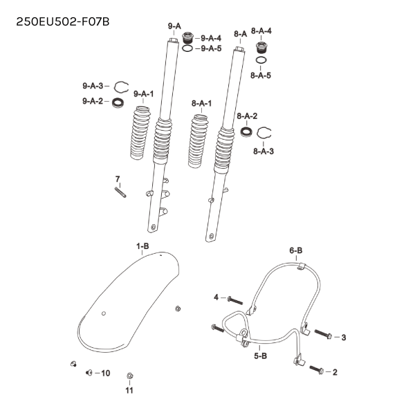 BRACKET - FRONT FENDER (SHORT) - BACK SECTION