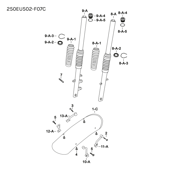 BRACKET - FRONT - FRONT FENDER - 18 INCH - RH