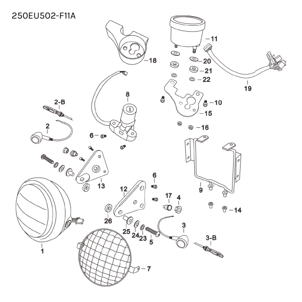 BRACKET - HEADLIGHT - CNC - BLACK - LH - 12MM