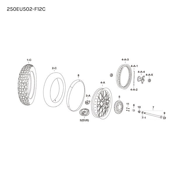 SPOKE - FRONT WHEEL - STAINLESS - CHROME