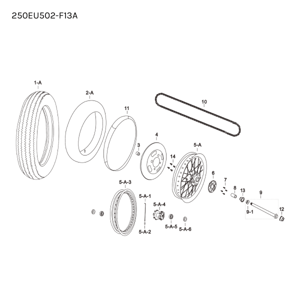 BOLT WITH WASHER - M10x30x1.25 - SPROCKET REAR