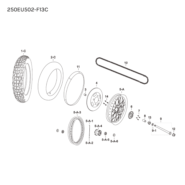 WHEEL - REAR - ALL CHROME - STAINLESS SPOKES